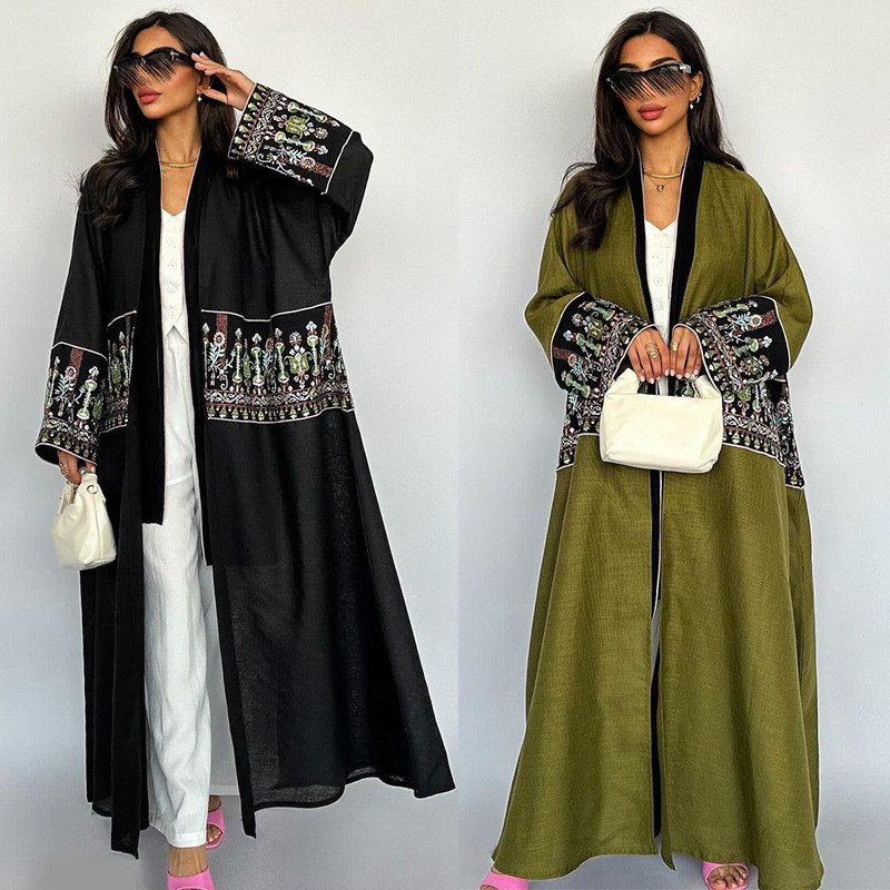 MQ131 装开衫刺绣绣花长袍迪拜现货外套穆斯林MQ131 Embroidered Cardigan Embroidered Robe20260823