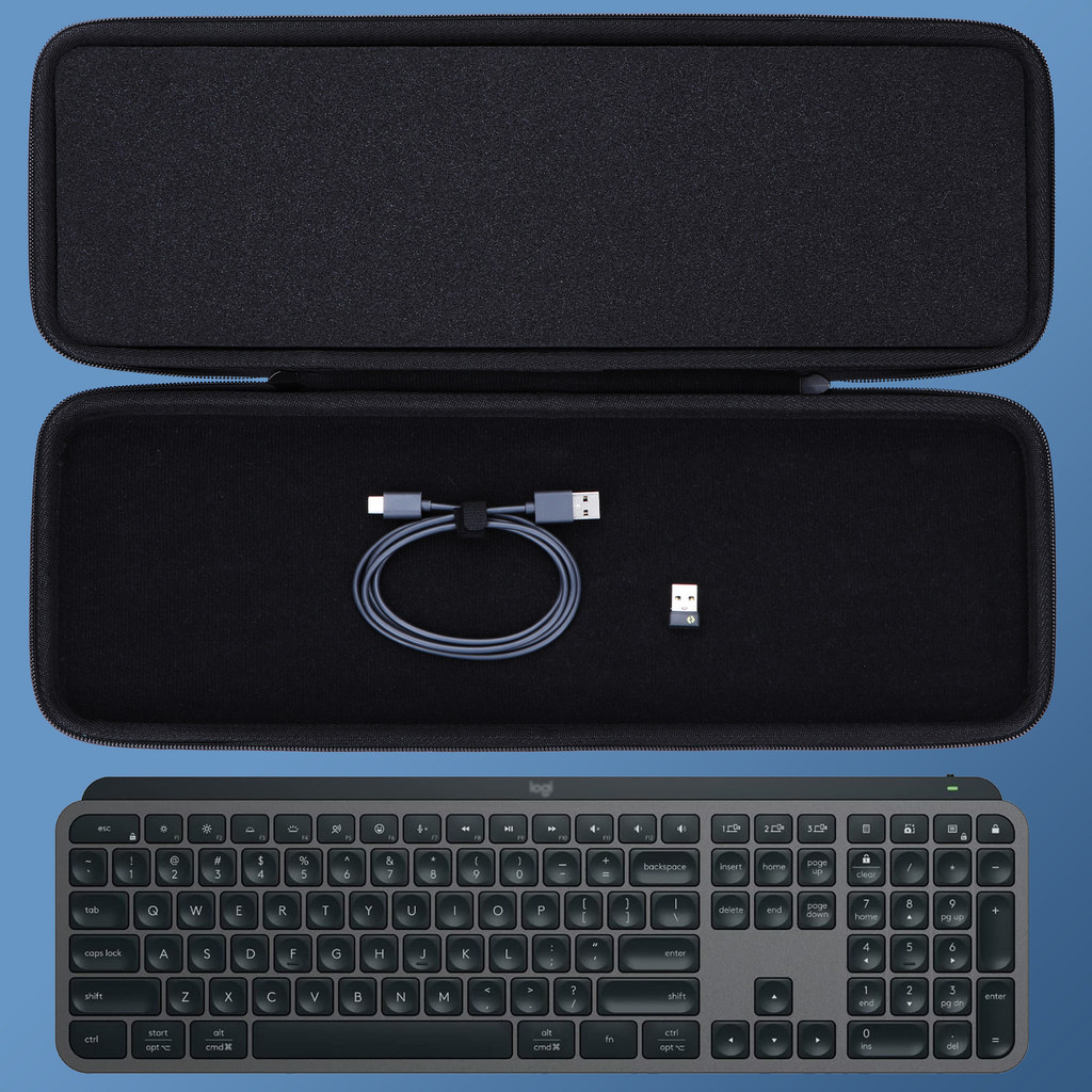 เหมาะสําหรับ Logitech/Logitech MX Keys S กระเป๋าเก็บคีย์บอร์ดไร้สายบลูทูธป้องกันกระเป๋าเปลือกแข็งกัน