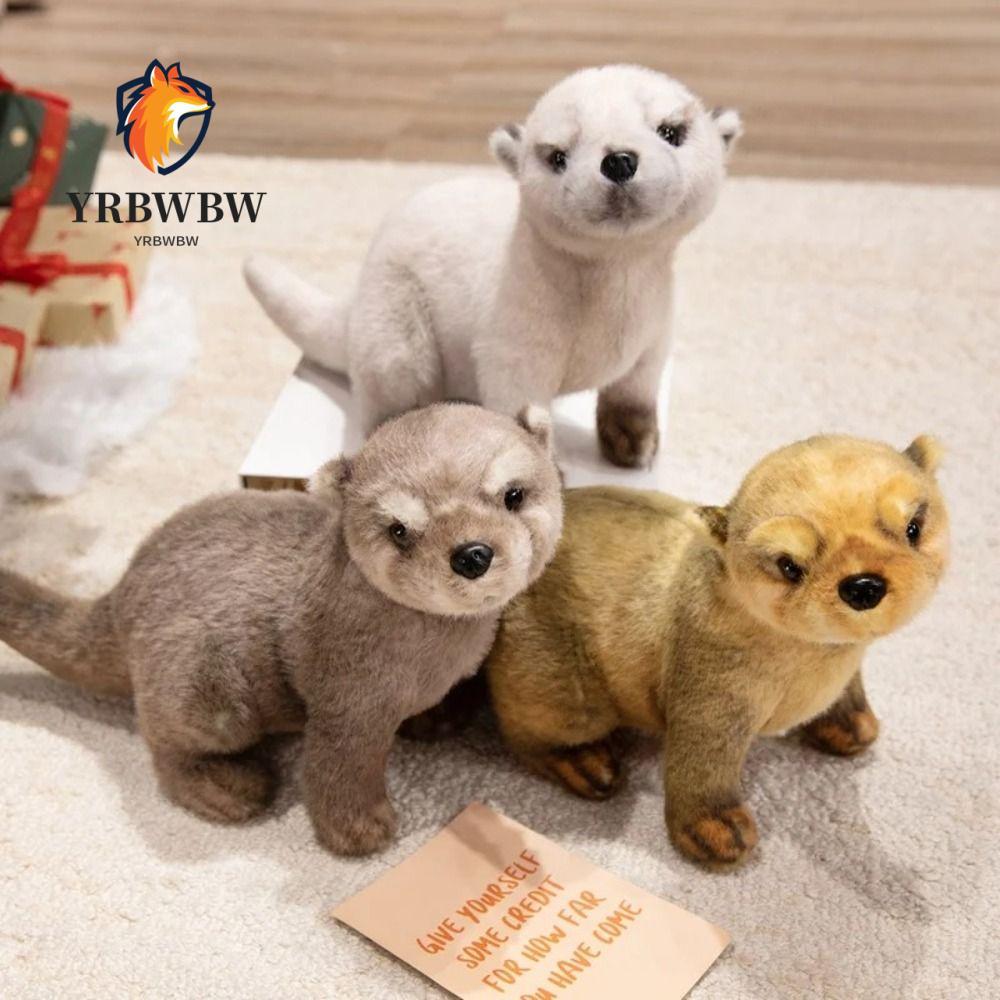 YRBWW Otter ตุ๊กตาตุ๊กตา, 38 ซม.ตุ๊กตา Otter ตุ๊กตา, น่ารักนอนท่าทางจําลอง Otter ตุ๊กตาของเล่นของที่