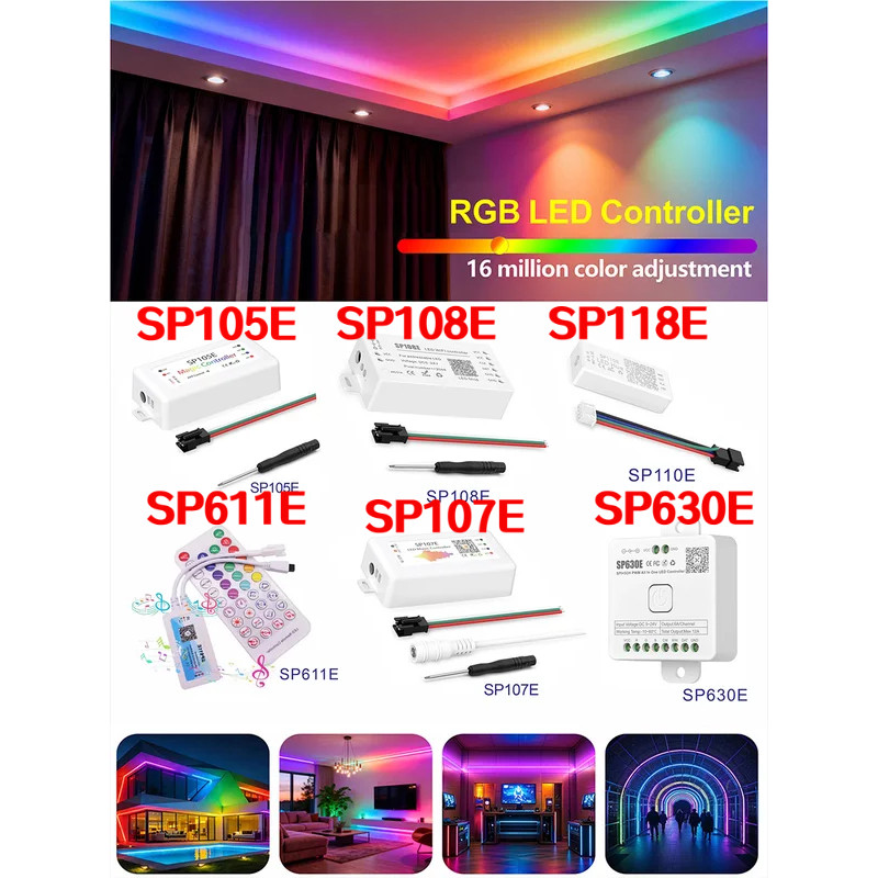 สมาร์ท LED Strip Controller WS2812B WS2811 พิกเซลบลูทูธ/Wifi เพลงควบคุมสําหรับ SP105E SP107E SP108E 