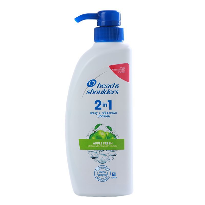 เฮดแอนด์โชว์เดอร์ 2in1 แชมพูผสมครีมนวดแอปเปิ้ลเฟรช 370มล. H&S2ni1 Apple Fresh 370ml [หมายเลขบาร์โค้ด 4987176219374 ]