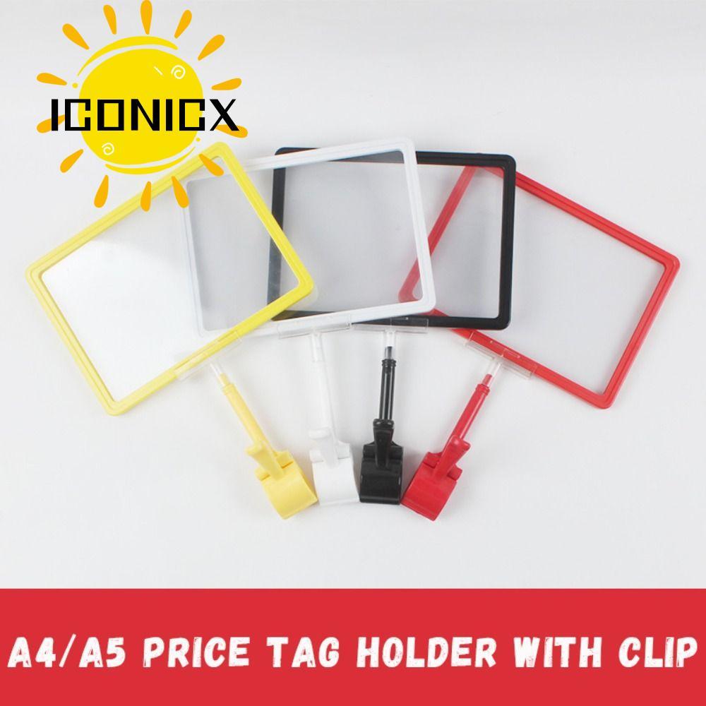 ICONICX Merchanded Price Display Clip, A4/A5 Rotatable Price Tag Clip, Multifunctional Plastic Color