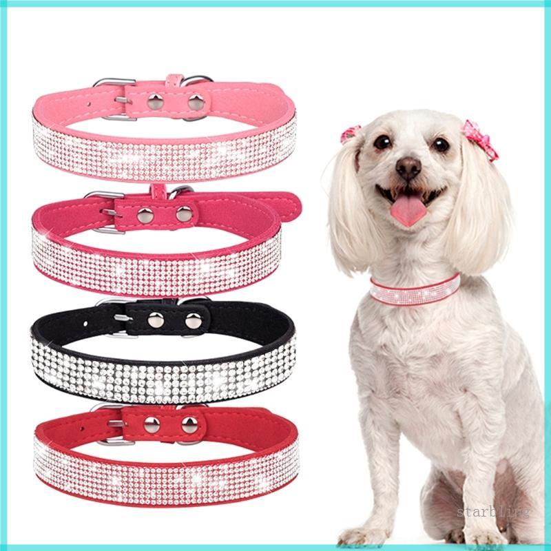 Star คริสตัลลูกสุนัข COLLAR ปรับปลอกคอสุนัข Rhinestones นุ่ม Bling COLLAR สําหรับขนาดเล็กขนาดกลางขนา