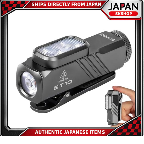 Sofirn ST10 Flashlight - Compact Running Light, Clip-On Light, Spot/Flood/660nm Red Light, 15 Lighti
