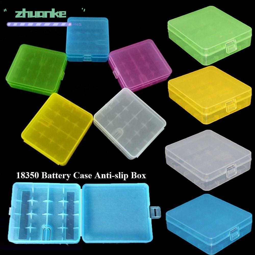 ZHUANPH 18650 กล่องแบตเตอรี่, แบตเตอรี่พลาสติก AA AA 4 ก้อน , Coloful Anti-slip Battery Holder Stora