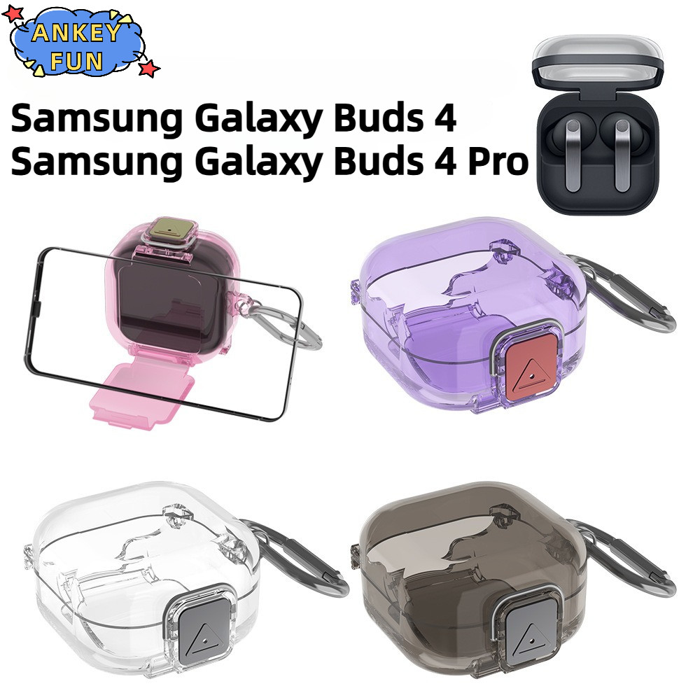 Compatible with Samsung Galaxy Buds 4 Pro & Buds 4 Case Earbuds TPU Switch Phone Holder