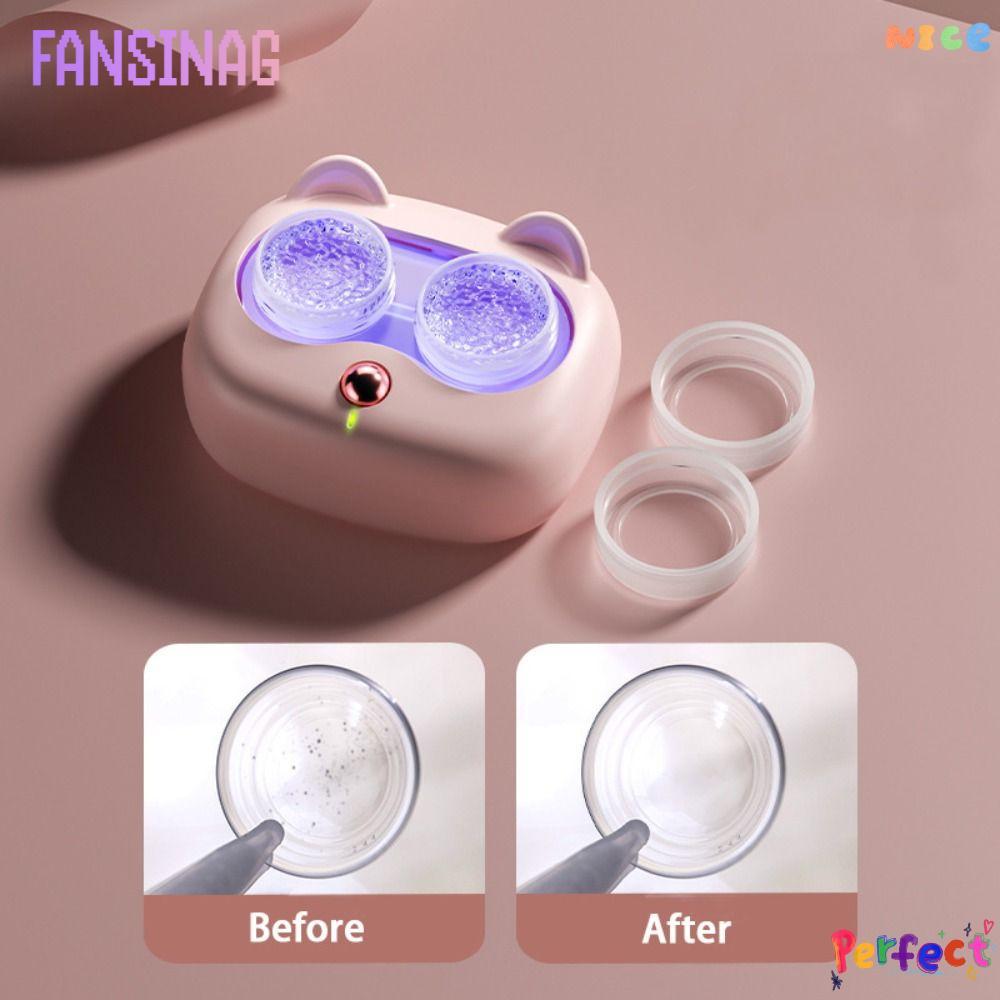 FANSINAG เครื่องทําความสะอาดโปรตีน, Uv ฆ่าเชื้อ USB ชาร์จคอนแทคเลนส์ทําความสะอาด, อัลตราโซนิกอัตโนมั