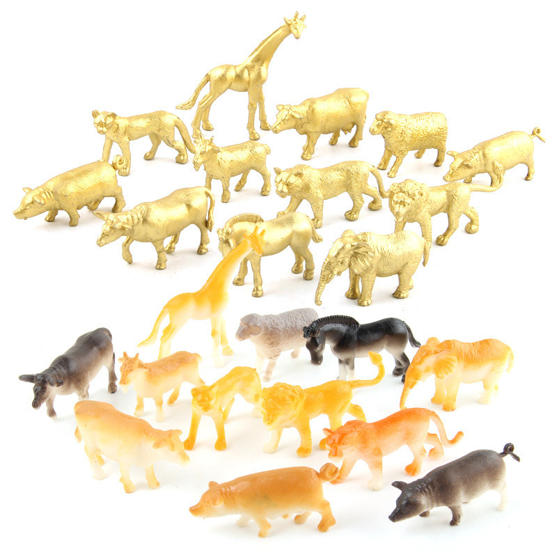 Mini Golden Zoo จําลองยีราฟ Lion Tanuki หลากหลายสัตว์ป่าเครื่องประดับของเล่น 2026.7.19z0901a1