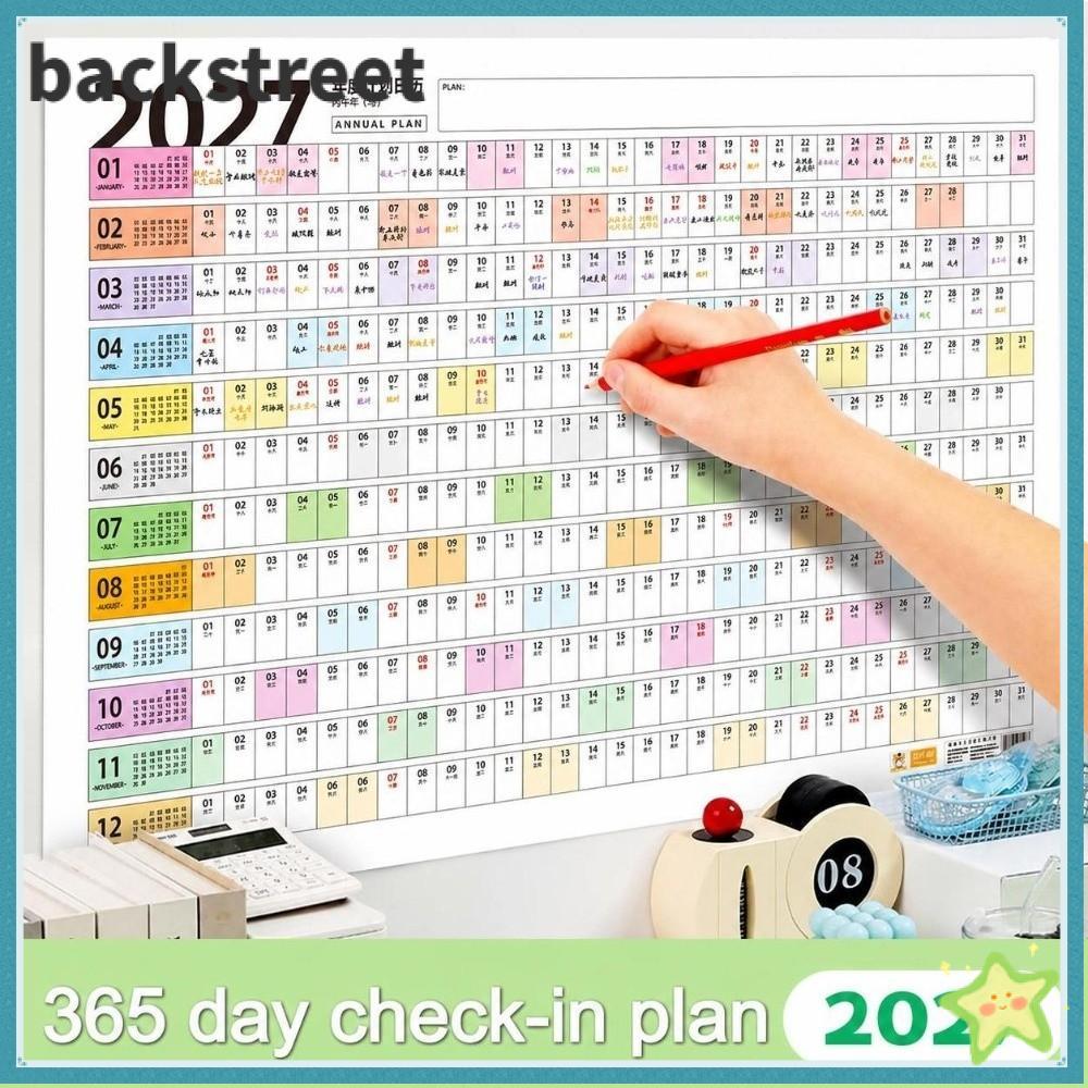 BACKSTAGEDVKU Wall Calendar, Large Planner Target 2027 Calendar Planner Sheet, Wall Mounted Schedule