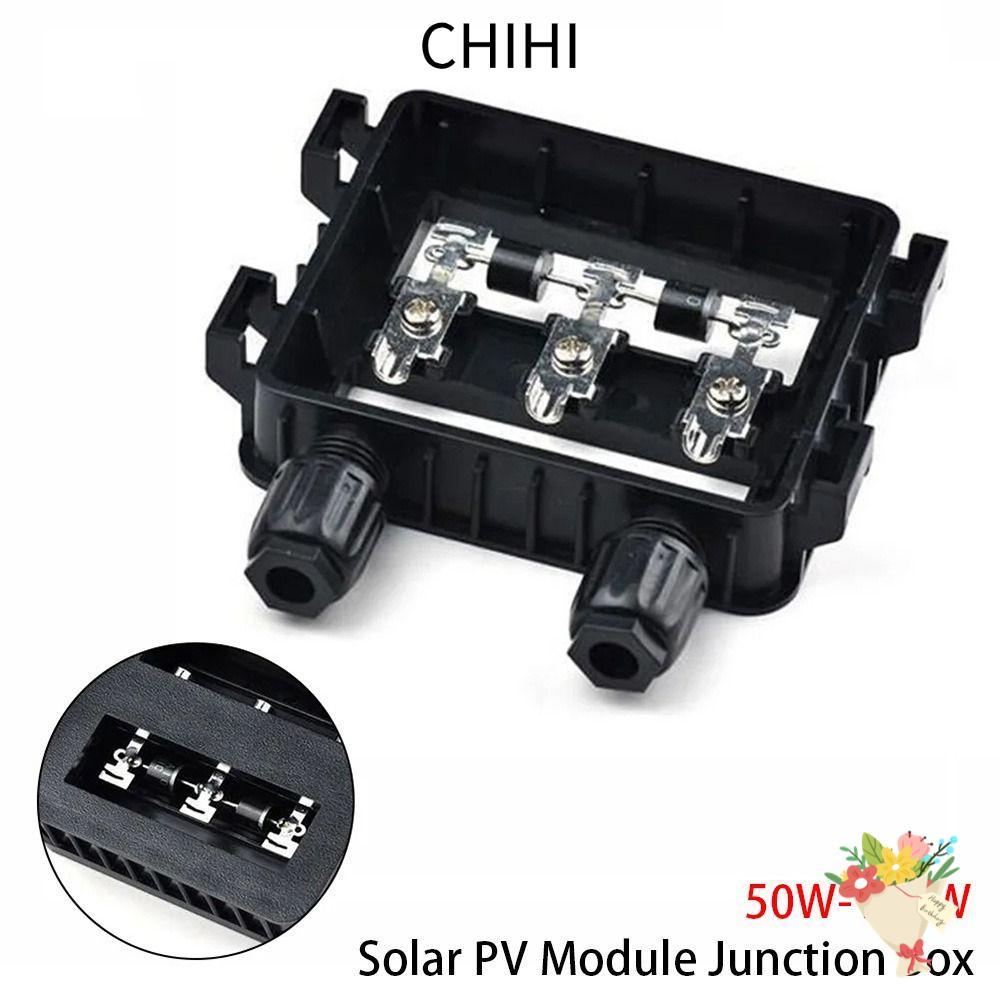 CHIHI 1 ชิ้นกล่องแยก,สีดําเครื่องมือทดสอบไฟฟ้า PV โมดูลกล่อง,สําหรับ 6.5A แผง IP65 กันน้ํา 50W-120W 