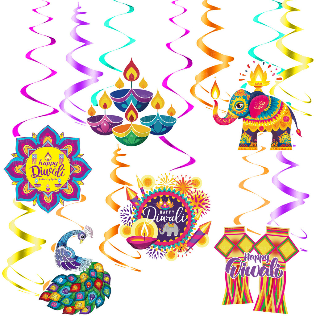Diwali Party Decor – PVC รังผึ้งเกลียวแขวนเครื่องประดับเทศกาลจี้ตกแต่งสําหรับอินเดียโคมไฟเทศกาลในร่ม