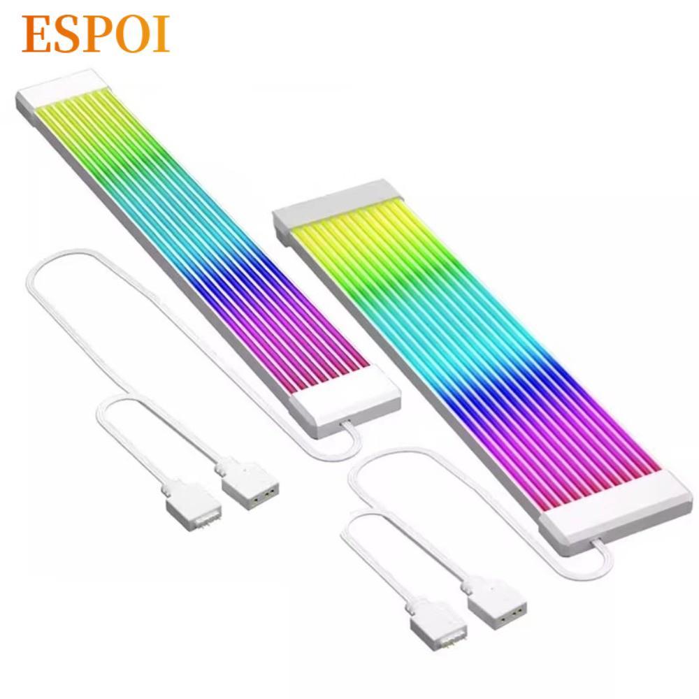 ESPOI PC Light Strip,ยืดหยุ่น 8PIN 24PIN LED Strip Light,สายต่อDIY ARGB Light Bar