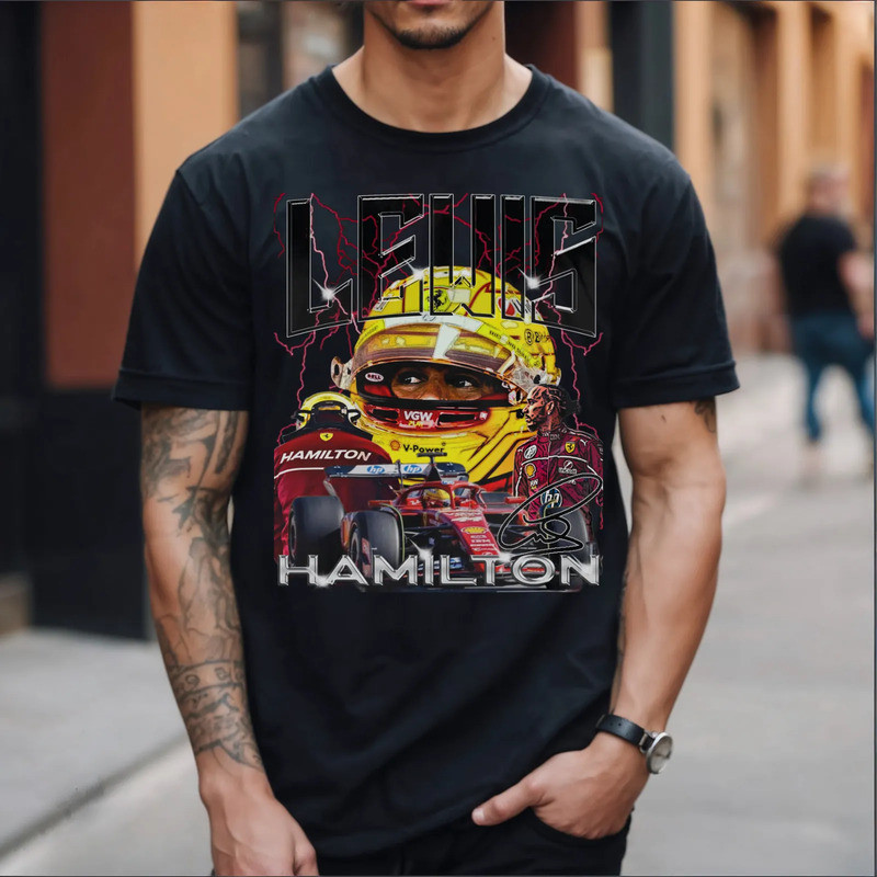 เสื้อยืด Bootleg Lewis Hamilton, Ferrari Formula 1