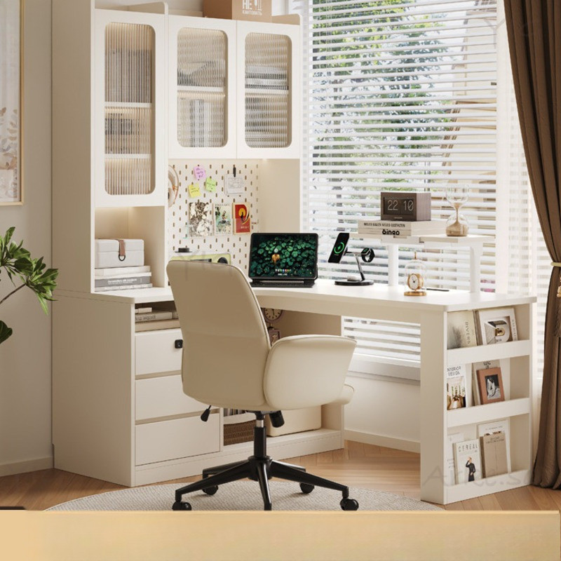 Study Desk Computer Table Bedroom Table With Drawers Study Desk Writing Table  Bookshelf Integrated 