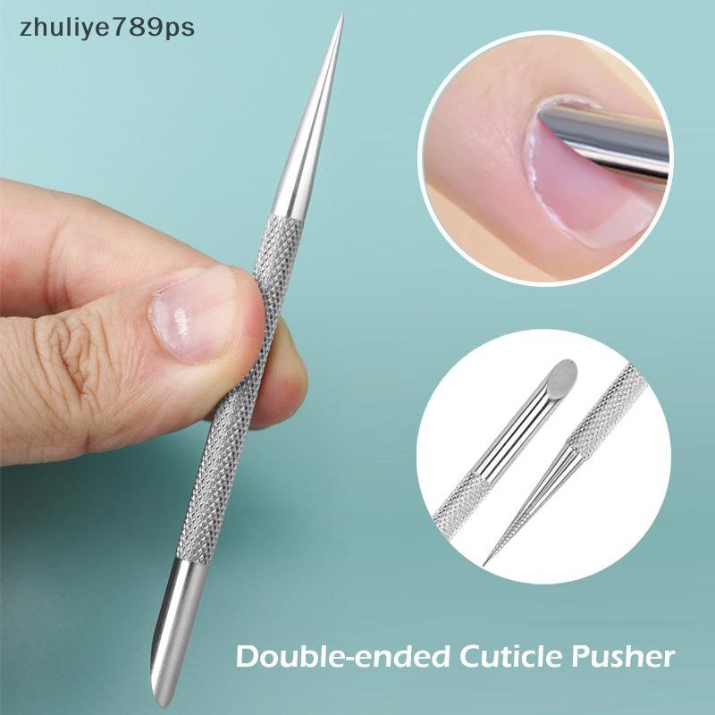 Zhuliye789ps] 1 PC Double-ended สแตนเลส Cuticle Pusher เล็บ Remover เล็บ Stis เครื่องมือสําหรับเล็บใ