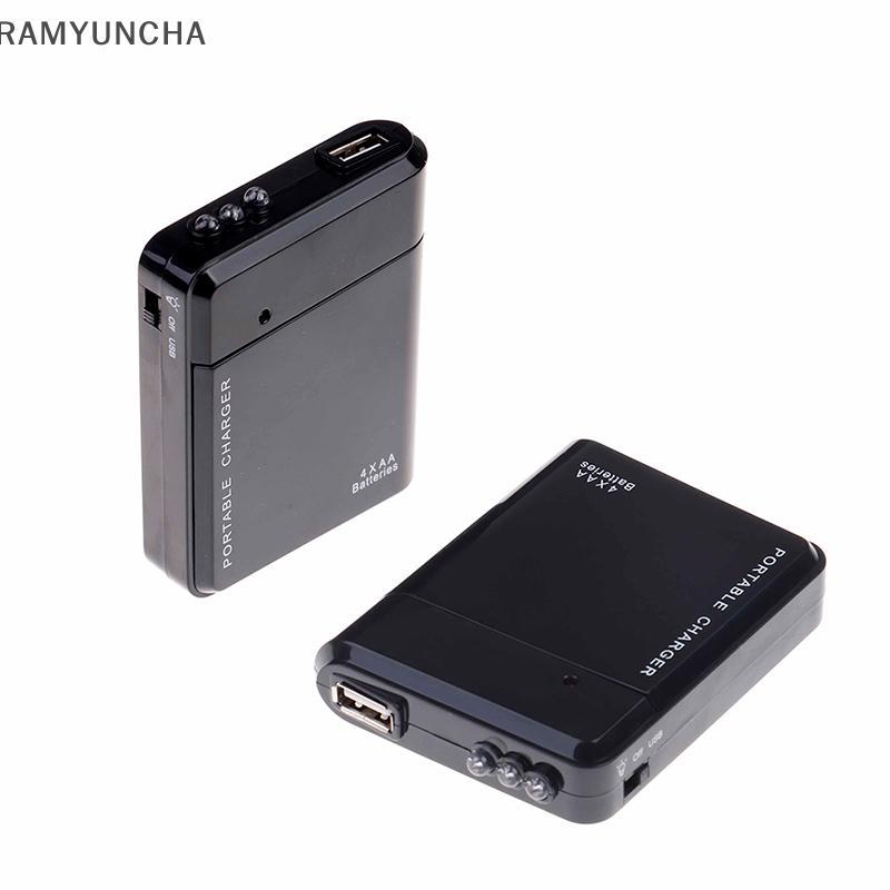 RAM 1 Pc Usb 4 Aa แบตเตอรี่เครื่องชาร์จฉุกเฉินแบบพกพาเครื่องชาร์จโทรศัพท์สากล OTC