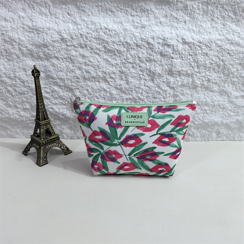 Cosmetic bag storage pouch, portable, large capacity, simple design, travel toiletry clutch bag, ski
