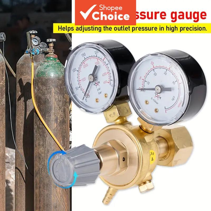 One Piece Mini Argon/CO2 เครื่องควบคุมแก๊ส, เครื่องวัดความดัน Flowmeter สําหรับเชื่อมอาร์กอนและ CO2 