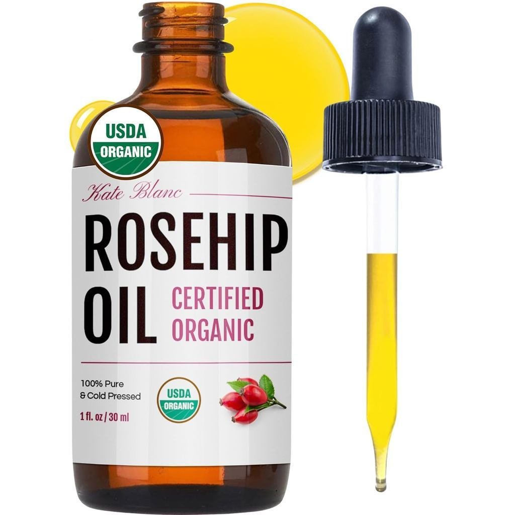 KateBlancCoeticsRosehipSeedOilforFace,100%PureOrganic|ColdPressUnrefinedRoseHipFacialOilfor,Hair&Gua