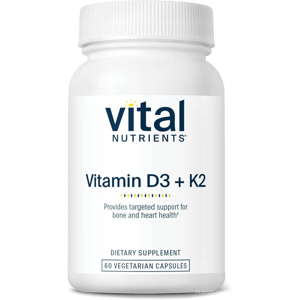 Vital Nutrients วิตามิน D3 + K2 2,000 IU, 60 แคปซูล