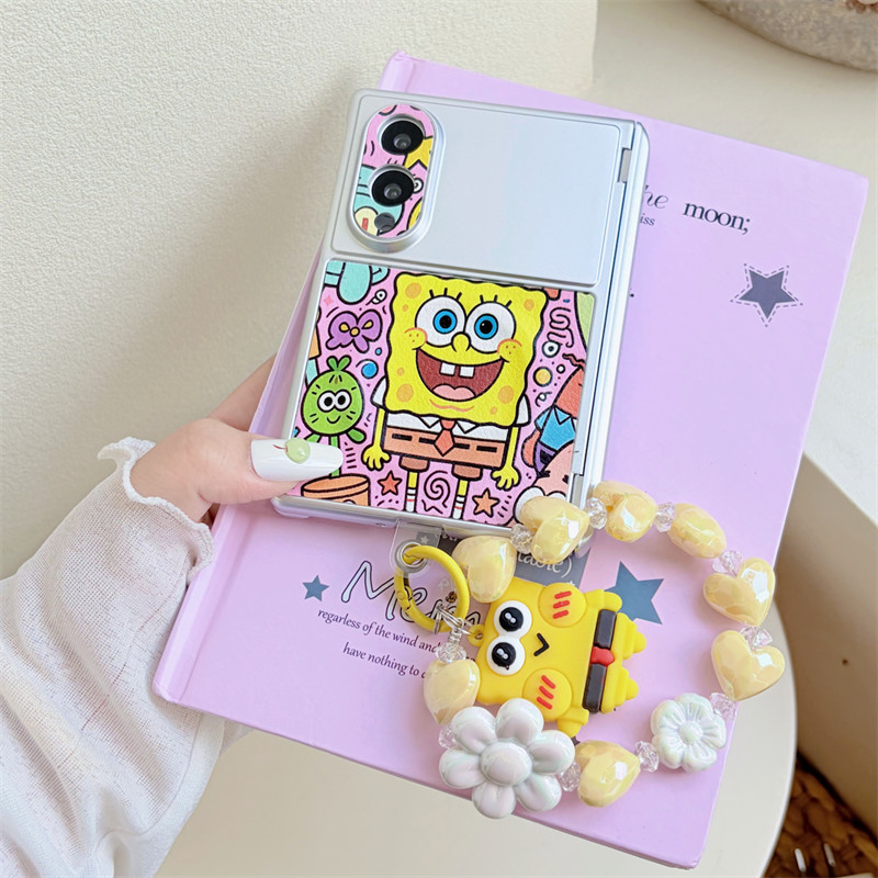 SpongeBob Magnetic Dual Axis Bracket สร้อยข้อมือเคสโทรศัพท์สําหรับ Samsung Galaxy Z พับ 8 Ultra Cove