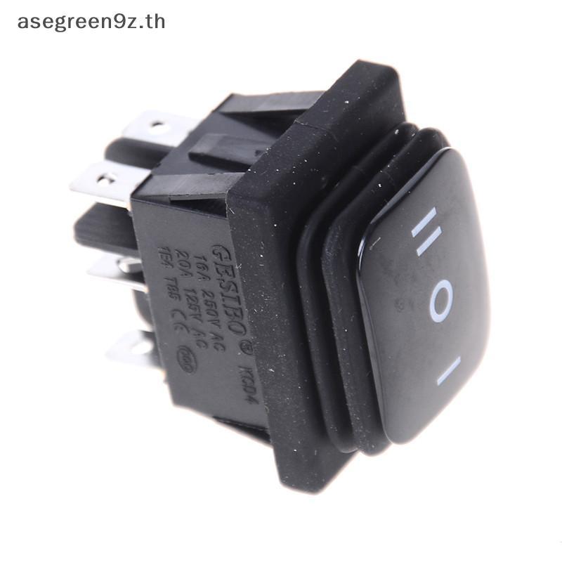 12V สีดํากันน้ํา 6Pin DPDT Self Locking สี่เหลี่ยมผืนผ้า Rocker Switch