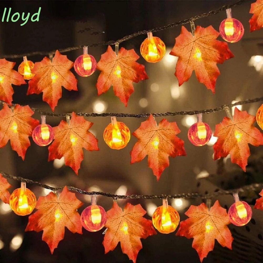 LLOYD ไฟ String แบตเตอรี่ดําเนินการตกแต่งสําหรับสวนกลางแจ้งในร่มฮาโลวีนฤดูใบไม้ร่วง Maple Leaves Hom