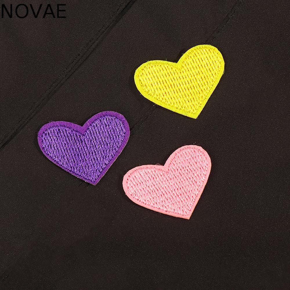 NOVAE Appliques 20 ชิ้น/ล็อต Love Heart Iron บนเสื้อผ้าสติกเกอร์