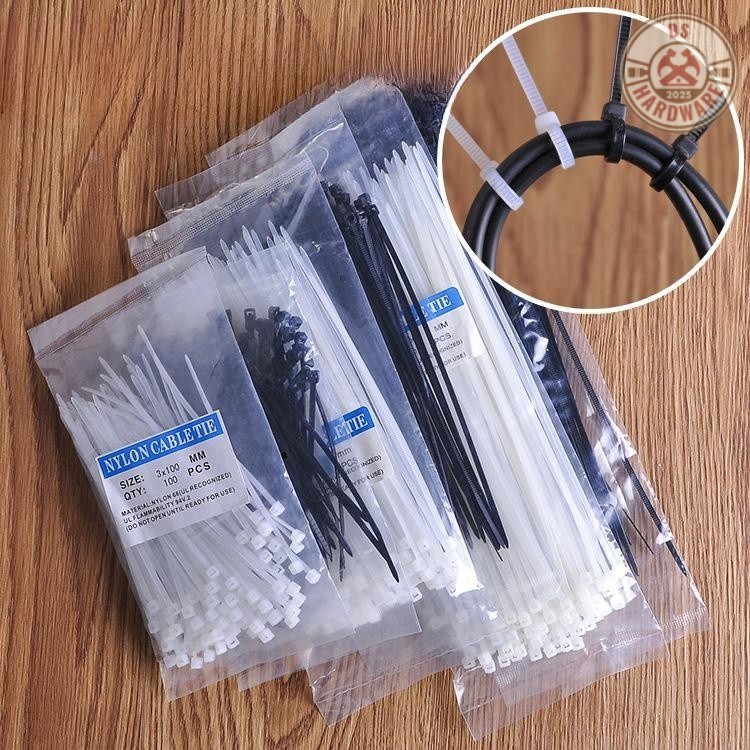 DS.Hardware- เคเบิ้ลไทร์ถุงละ 100 เส้น มี 2 สี ขาว/ดำ เหนียว รัดแน่น ล๊อกนาน #Q-0024