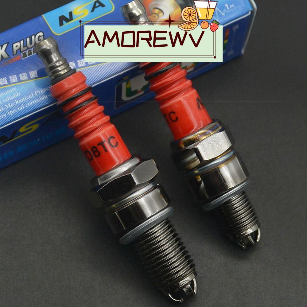 AMOR12WV หัวเทียนรถจักรยานยนต์,โลหะ 3 Triple Electrode Racing Sparking Plug,Universal A7TC D8TC Dirt