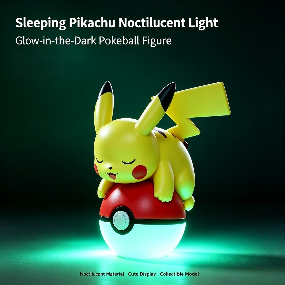 Pokémon น่ารัก Luminous Poké Ball น่ารักเม็ดตกแต่งห้องนอนรถ Luminous รุ่น Q สามมิติ Pikachu ขนาดเล็ก