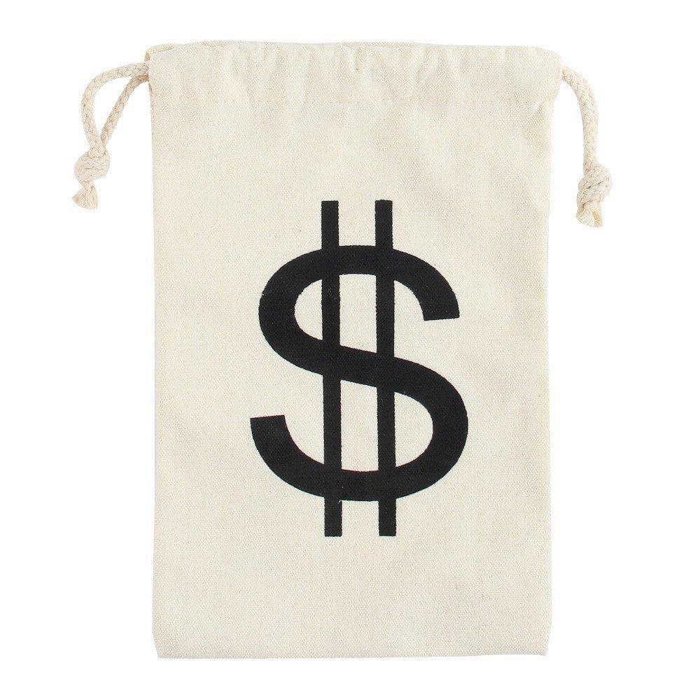 [arutoxalc] Prop Money Fake Bills สําหรับตกแต่งงานปาร์ตี้, Dollar Drawstring Bag 17x25cm