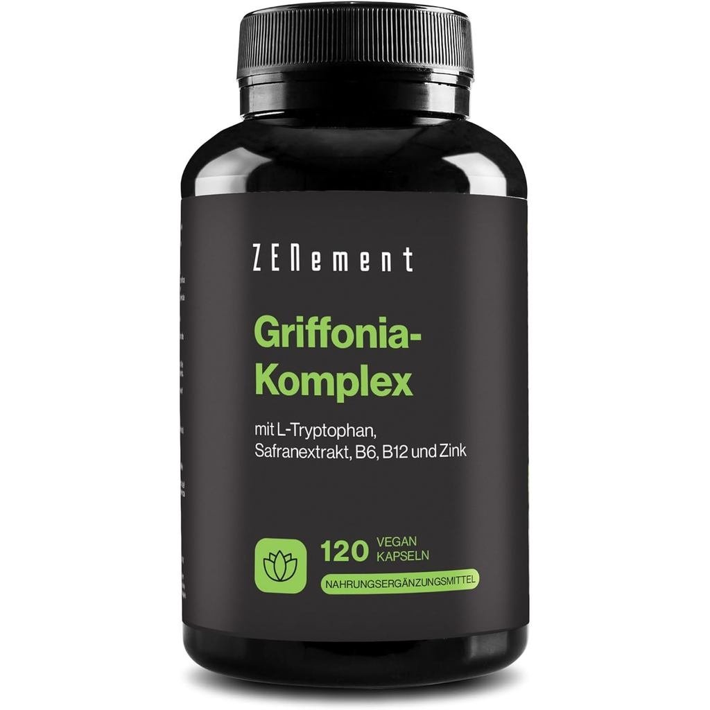Griffonia 5-HTP Complex - พร้อม Saffron & L-Tiptophan - แคปซูลมังสวิรัติ 120 แคปซูล