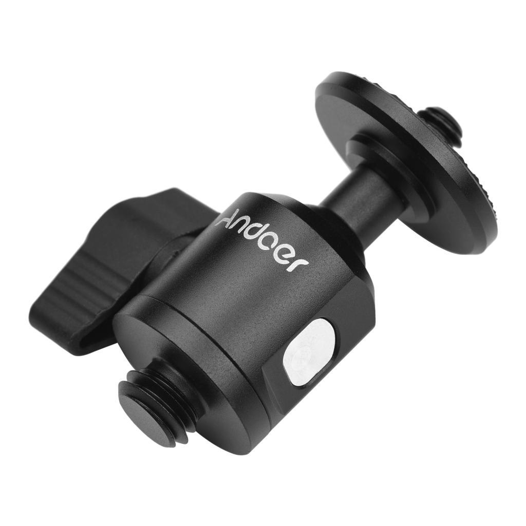 Alwaysonline Andoer Mini Ballhead Adapter กล้องขาตั้งกล้อง Ball Head Mount Alumnum Alloy 1/4 นิ้วสกร