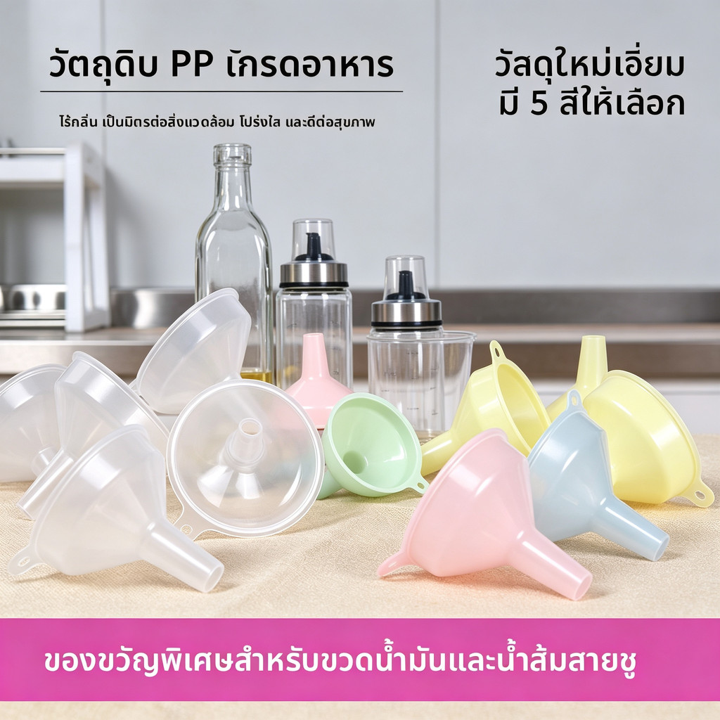 Gemol ช่องทางพลาสติกสีมาการองไม่รั่วซึมและทนทานเหมาะสำหรับบรรจุโลชั่นแชมพูเครื่องปรุงรสในครัว DIY
