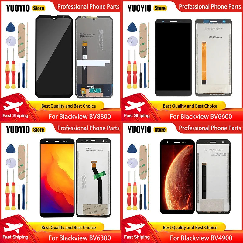 ใหม่ LCD สําหรับ Blackview BV4900 BV4900 Pro BV6600 Pro BV6600E BV8800 BV5100 Pro BV6300 Pro จอแสดงผ