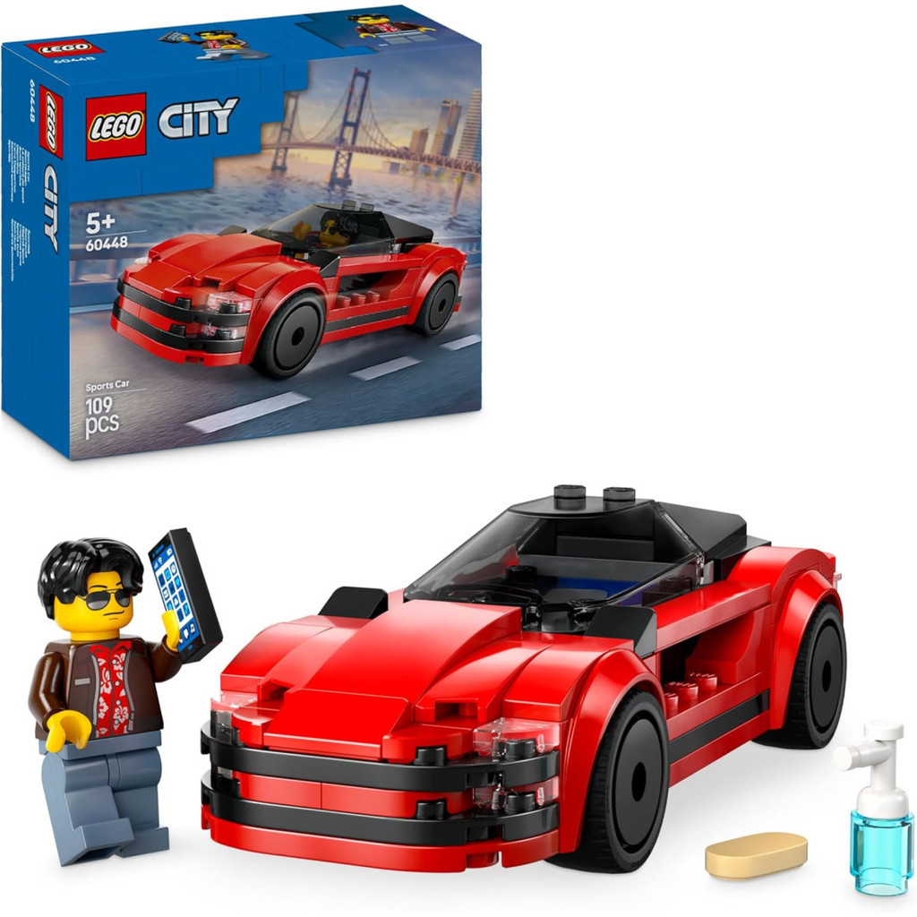 Lego City 60448 Red Sports Race Car & Mini Figure Building Construction Playset