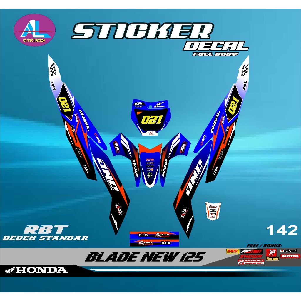 สติ๊กเกอร์ Rbt Decal Blade ใหม่ 125 มอเตอร์เต็มตัว Rbt Bebek Modif Supermoto Yz Crf Klx Kx Ktm Rbt ใ