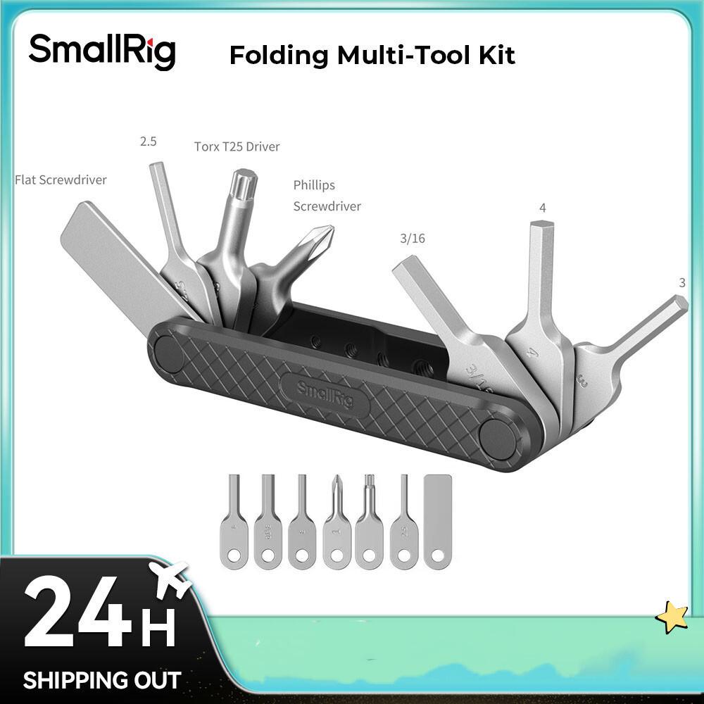 SmallRig พับ MultiTool ชุดสีดํา PocketSized พับ MultiTool พร้อมประแจสแตนเลสและไขควง 4481HT99 MM1I