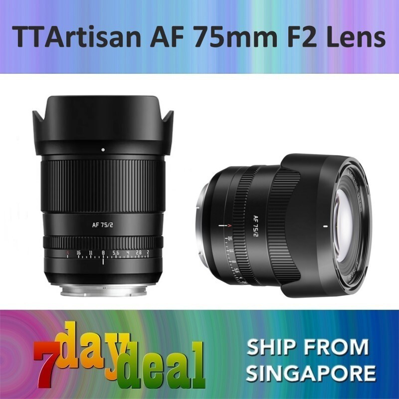 TTArtisan AF 75mm F2 เลนส์ฟูลเฟรม สีดํา E / Z / L MountTH99 VI58