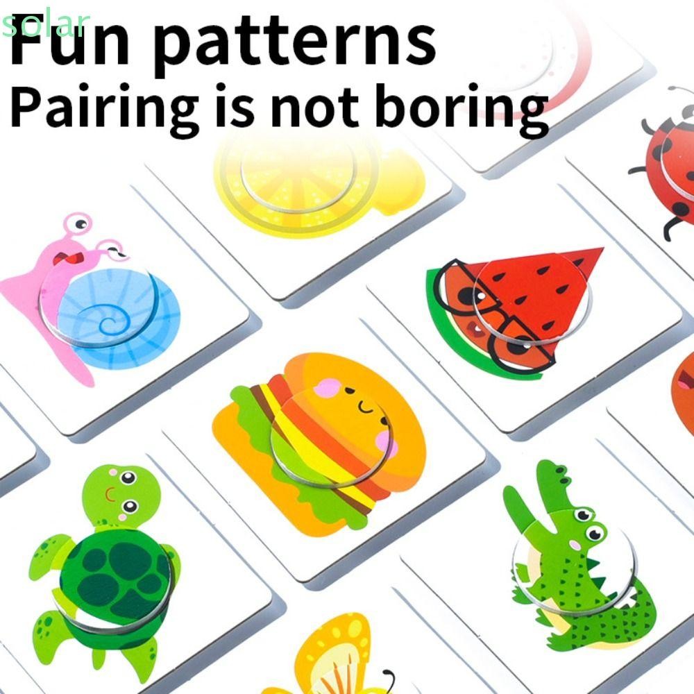 SOLARBUR เด็กไม้จับคู่ของเล่น,สัตว์รูปแบบกระดาษ 3D ปริศนาเกมกระดาน, เด็กความรู้ความเข้าใจจิ๊กซอว์ของ