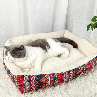 ที่นอนแมว ที่นอนหมา เตียงสัตว์เลี้ยง 🐈เบาะนอนที่นอน🐈 เบาะนุ่มขนแกะ สำหรับสัตว์เลี้ยง PetyPet P13