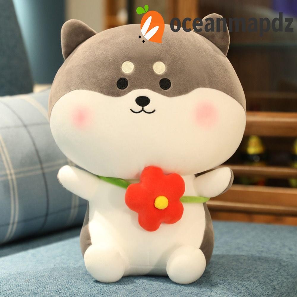 OCEANMAPDZ Husky สุนัขตุ๊กตาของเล่น So Plushie ปัจจุบันมาพร้อมกับของเล่นเด็กเด็ก Kawaii ตุ๊กตาตุ๊กตา