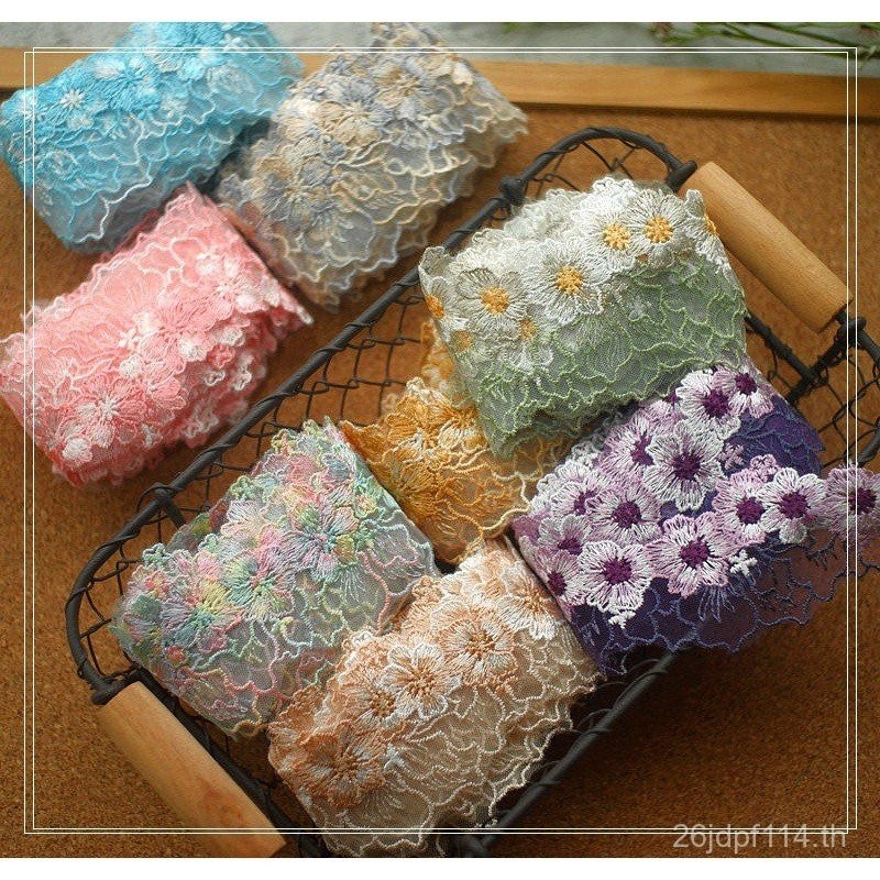 อุปกรณ์ตกแต่งตาข่ายลูกไม้ DIY สีสันสวยงามสำหรับ Cheongsam, Hanfu และเสื้อผ้าเด็ก UVU0