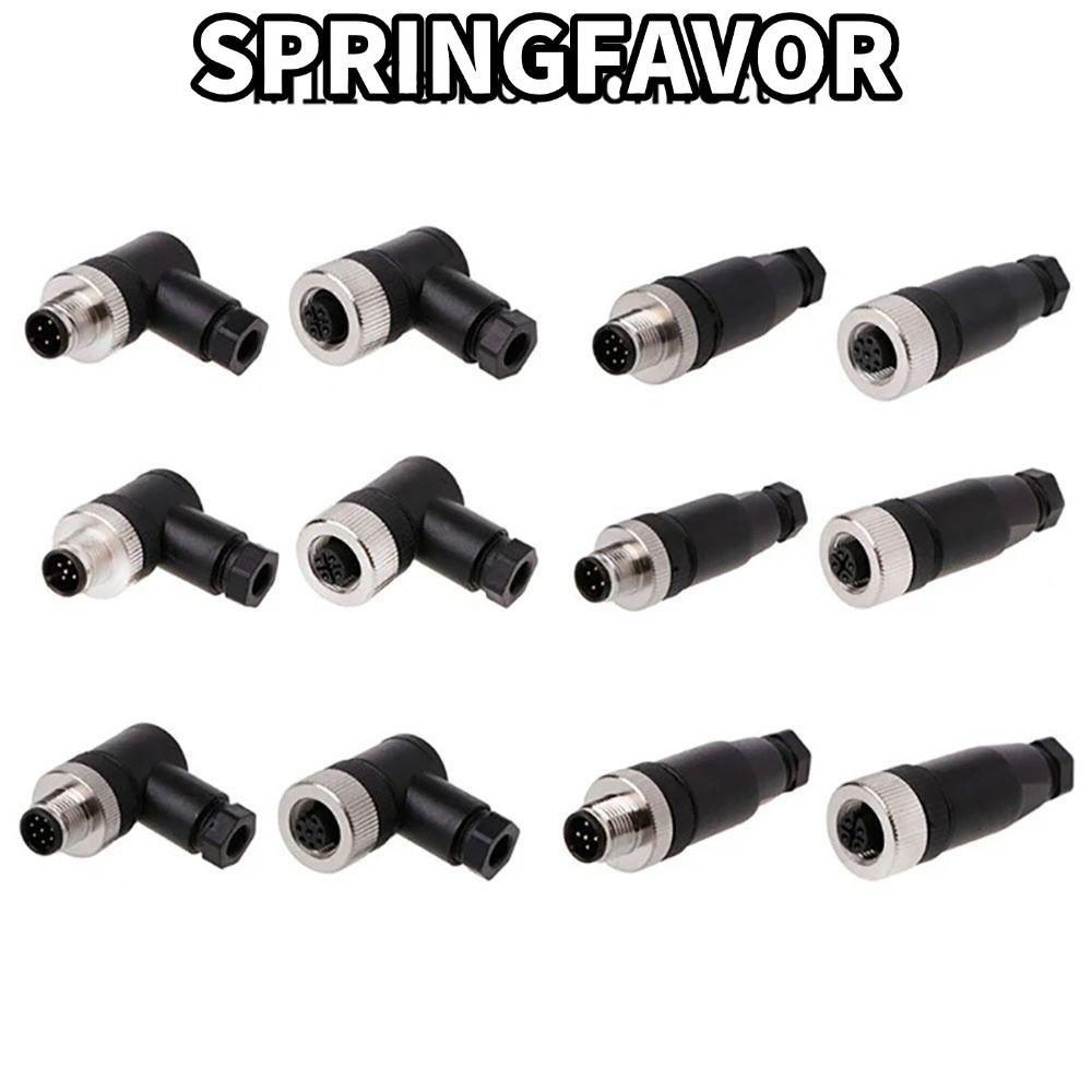 SPRINGFAVOR M12 Sensor Connector, Connector 4 5 8 Pin M12 ปลั๊กการบิน, Power Adapte กันน้ํา PG7 สกรู