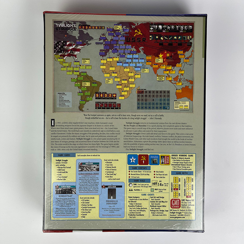 เวอร์ชันภาษาอังกฤษเกมกระดาน Twilight Struggle Cold War Hot Battle Strategy Showdown กระดานหมากรุกเกม