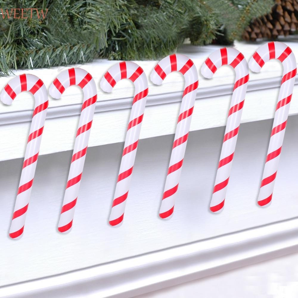 WEEKW ลูกโป่งสําหรับตกแต่งคริสต์มาสในร่มกลางแจ้ง Candy Canes Decor Party Favors