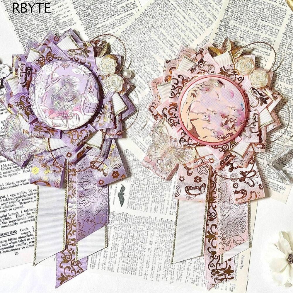 RBYTE อะนิเมะผู้ถือป้าย,คอสเพลย์ตกแต่งเฉียงหางริบบิ้น Pins ฐานแสดง, Ita กระเป๋าเติมป้ายดอกไม้ดอกไม้ด