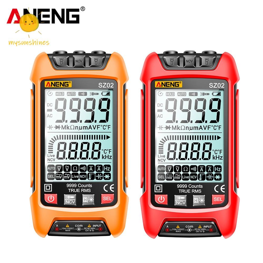 ANENG SZ02 9999 Real RM ความจุอัตโนมัตินับช่วง NCV LED Digital Multimeter