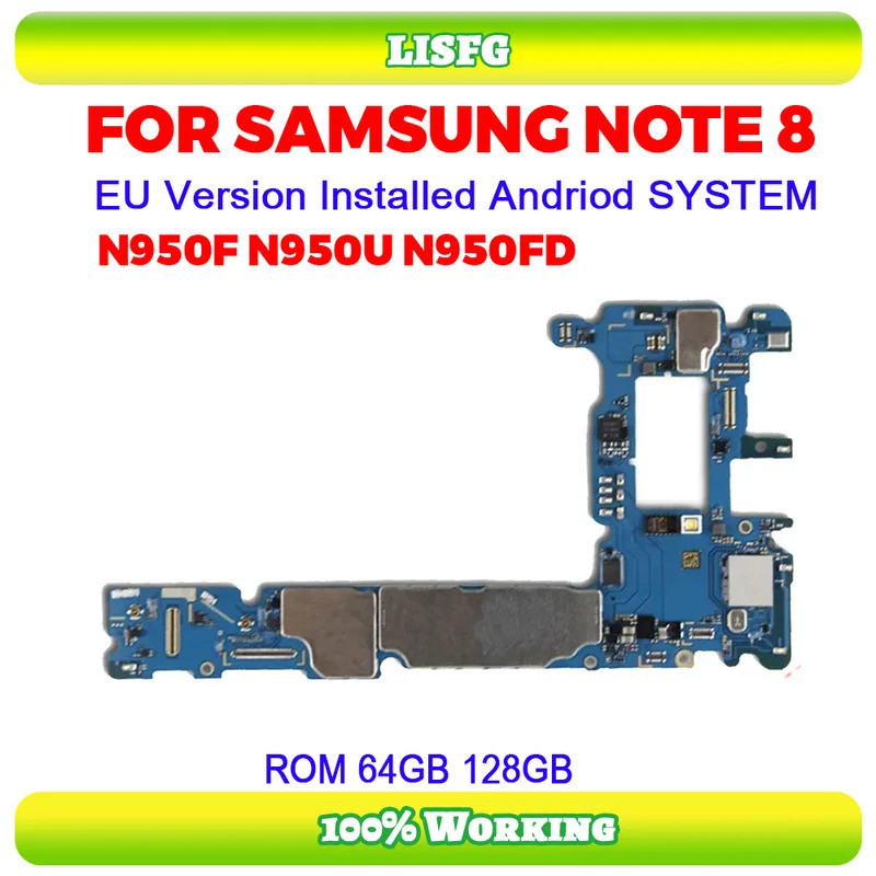 Original 128GB สําหรับ Galaxy หมายเหตุ 8 N950F N950U N950FD 64GB Eu รุ่นเมนบอร์ดปลดล็อค SM-N950F SM-